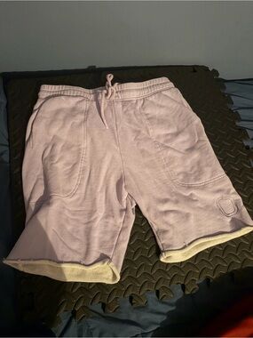 Overtime Light Lavender Terry Drawstring Lounge Shorts